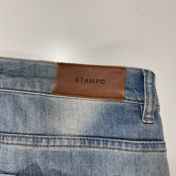 Stampd Destroyed Light Wash Stretch Denim Jeans men's size 32x29 - Picture 7 of 10